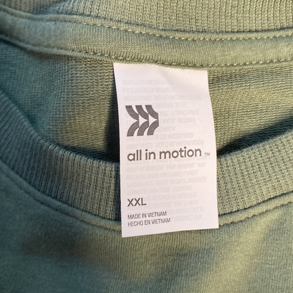 All in motion, womens, XXL & L, green, crew neck sweatshirt, NWT - Picture 3 of 5